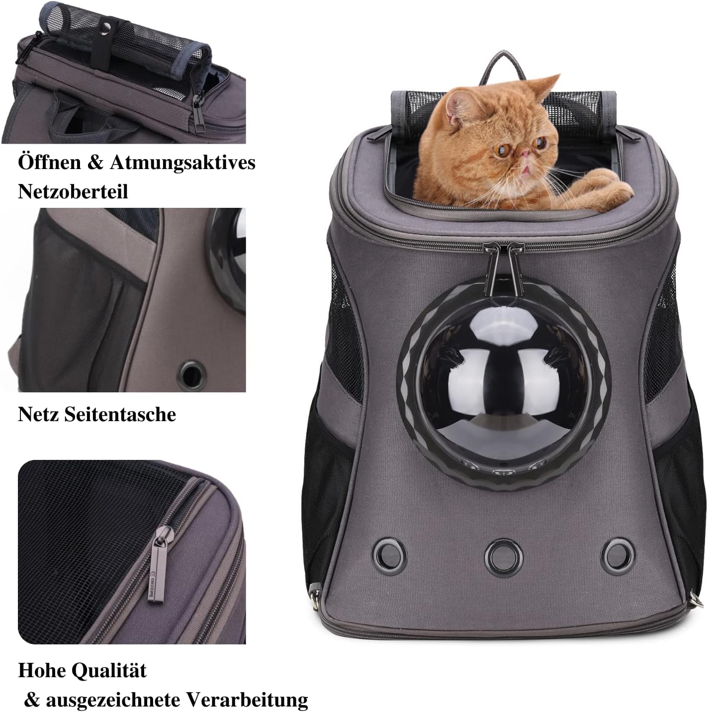 Large Pet Carrier Backpack – Bubble Backpack Carrier for Cats & Puppies, Airline-Approved