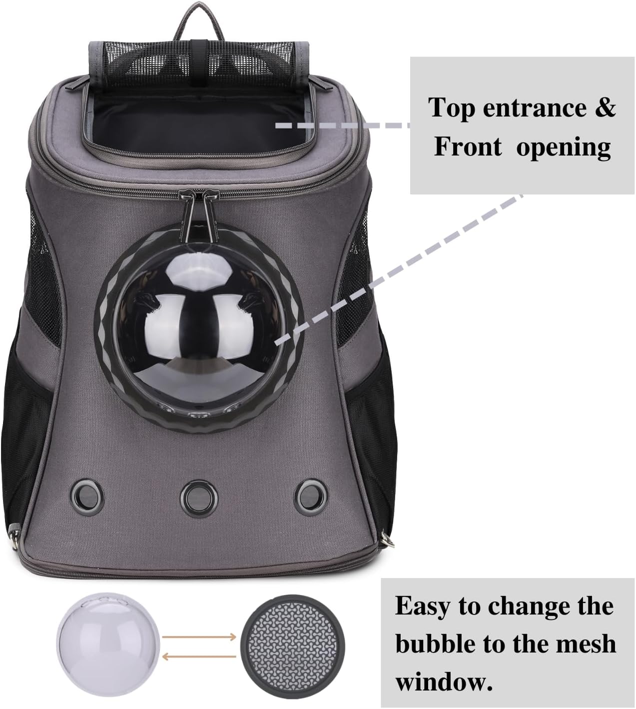 Large Pet Carrier Backpack – Bubble Backpack Carrier for Cats & Puppies, Airline-Approved