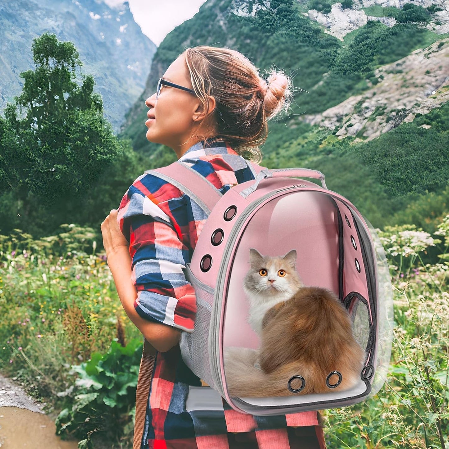 Cat & Dog Carrier Backpack – Space Capsule Pet Travel Bag for Hiking & Walking